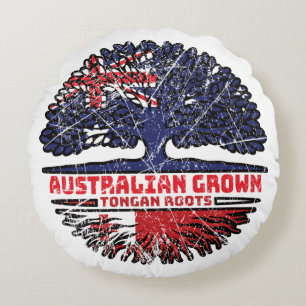 Coussins Ronds Drapeau Tonga Tongan Australian Tree Roots