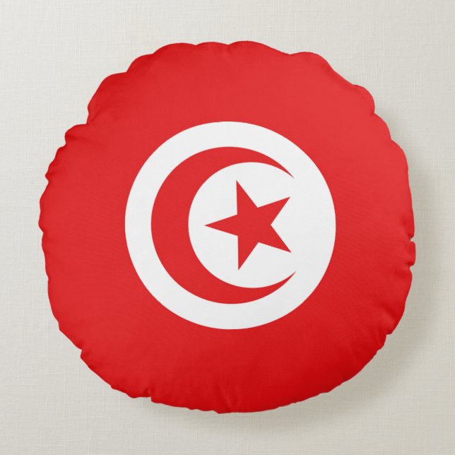 Coussins Ronds Drapeau Tunisie (Devant)