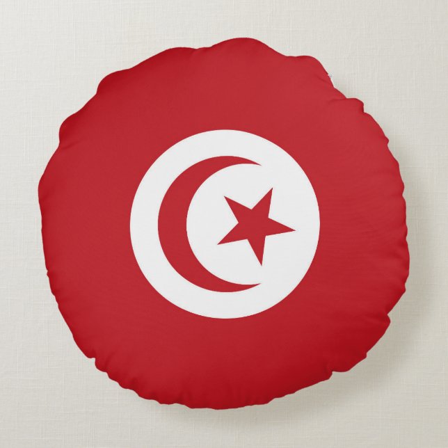 Coussins Ronds Drapeau tunisien (Dos)