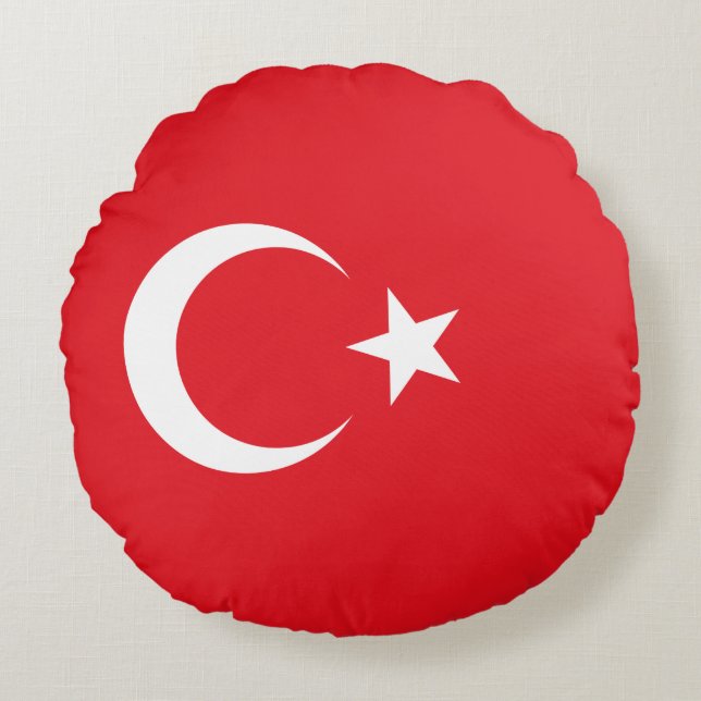 Coussins Ronds Drapeau turc (Turquie) (Devant)