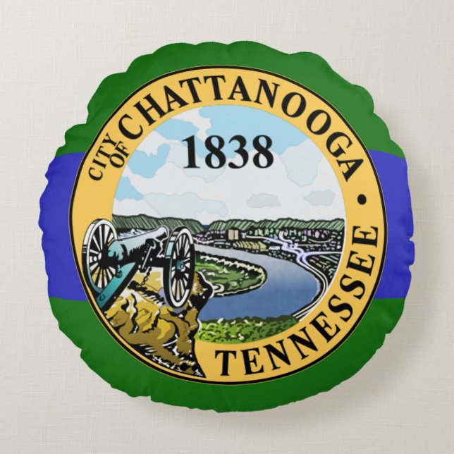 Coussins Ronds Drapeau urbain de Chattanooga (Tennessee) (Devant)