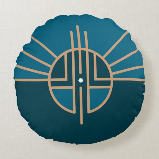 Coussins Ronds Drapeau urbain de Lincoln (Nebraska) (Devant)