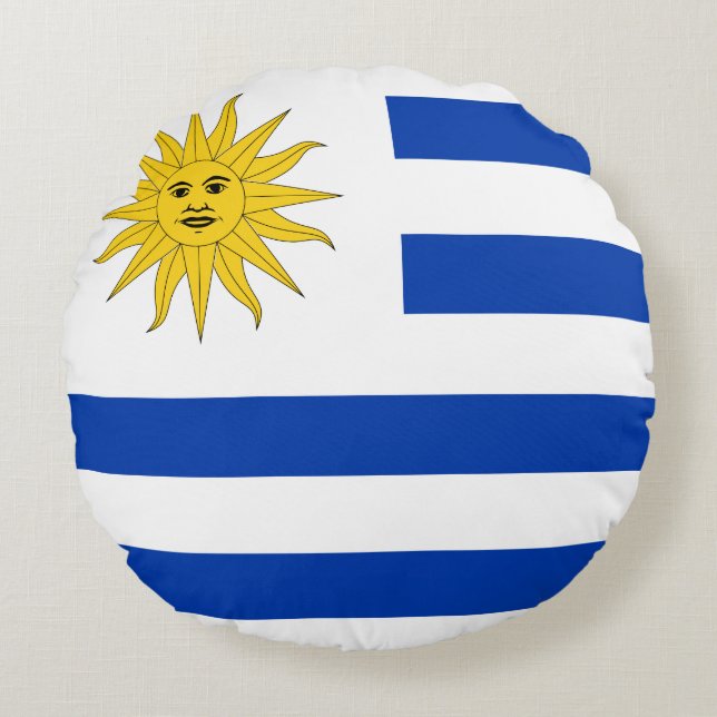 Coussins Ronds Drapeau uruguayen (Devant)