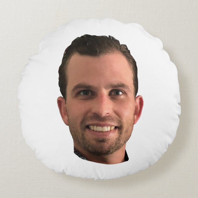 Coussins Ronds Drôle cadeau visage personnalisé photo petit ami  (Devant)