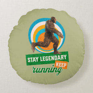 Coussins Ronds Drôle de motivation de course de Bigfoot