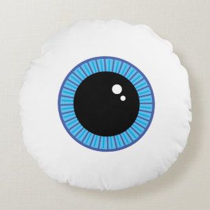 Coussins Ronds Drôle Mignonne Bleu Eyeball