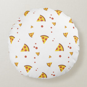 Coussins Ronds Drôle Motif Minimaliste de Pizza Pepperoni Rétro