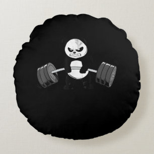 Coussins Ronds Drôle Panda Entraînement Kitten Gym Deadlift Puiss