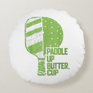 Coussins Ronds Drôle Pickleball Paddle Up Butter Cup