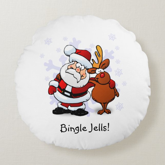 Coussins Ronds Drôles de Bingle Jells de vacances (Devant)