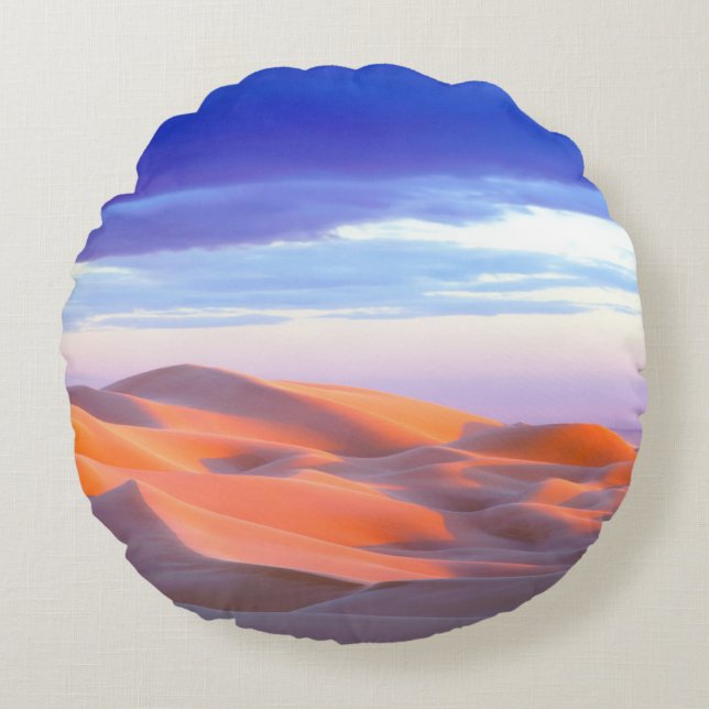 Coussins Ronds Dunes de Glamis au coucher du soleil (Devant)