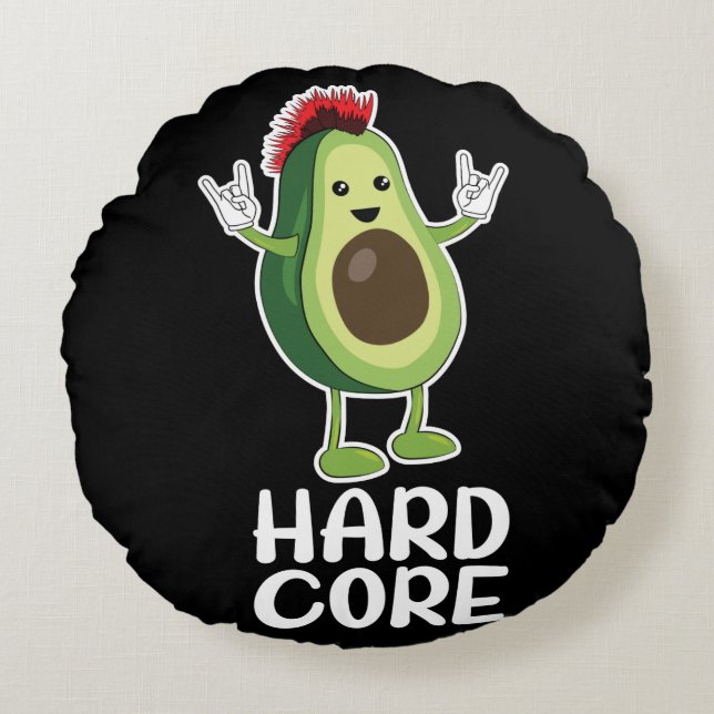 Coussins Ronds Dur coeur Avocado Funny (Devant)