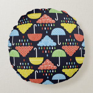 Coussins Ronds Eau de pluie goutte Motif sans soudure