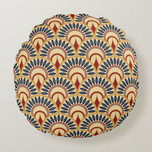 Coussins Ronds Echelles De Poisson Égyptiennes : Motif Sans Fil.
