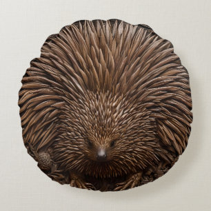 Coussins Ronds Echidna australienne sculptée en bois