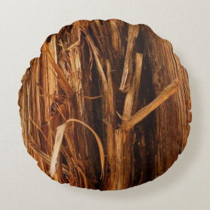 Coussins Ronds Écorce de bois texturée de cèdre