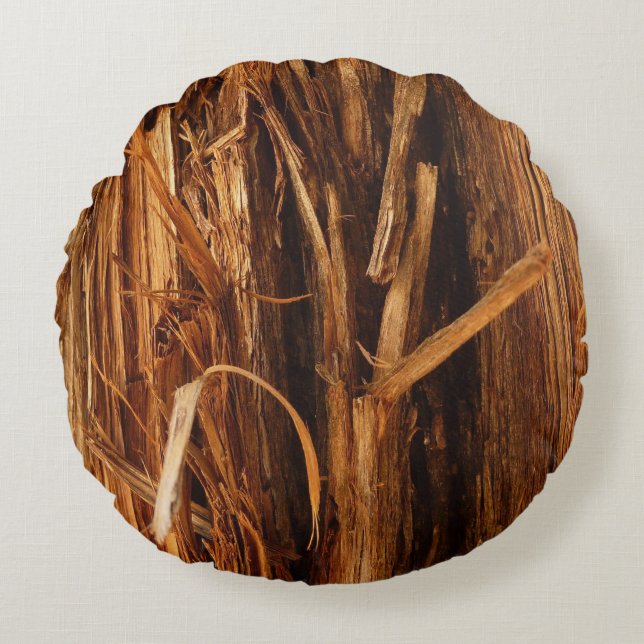 Coussins Ronds Écorce de bois texturée de cèdre (Devant)