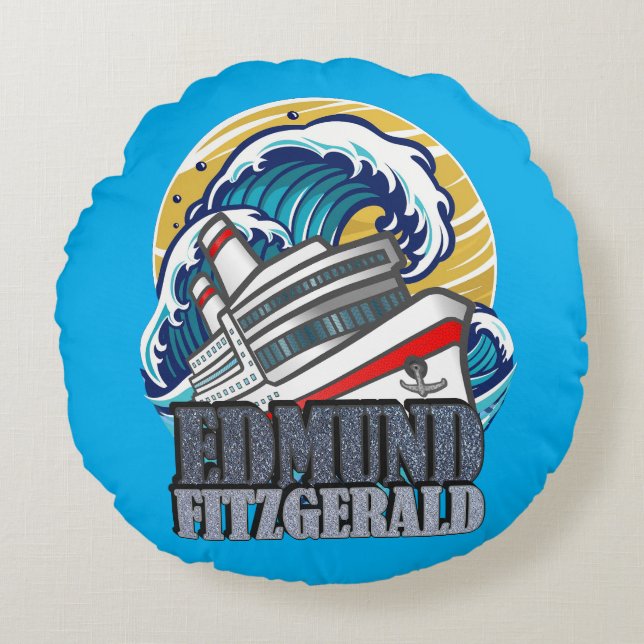 Coussins Ronds Edmund Fitzgerald | Tribute to the Legendary Ship (Devant)