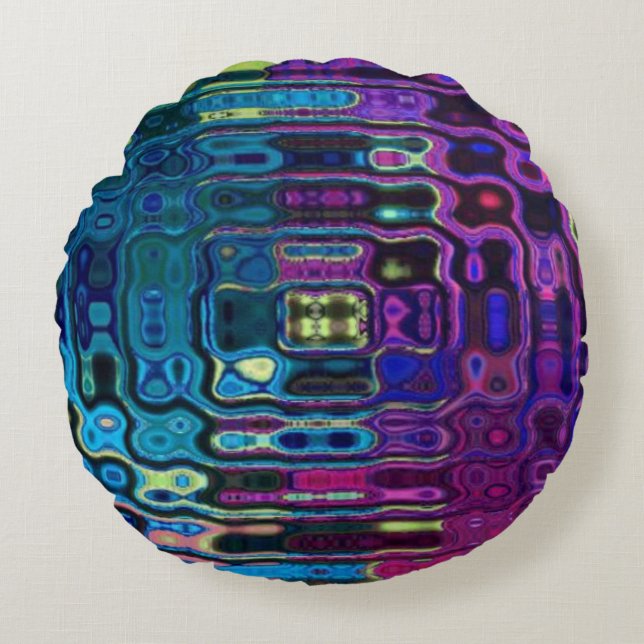 Coussins Ronds Effet d'ondulation psychédélique  (Devant)