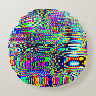 Coussins Ronds Effets numériques : Conception abstraite multicolo