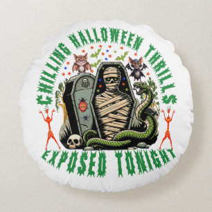 Coussins Ronds Éffrayant Halloween Mummy Art pour décoration fest