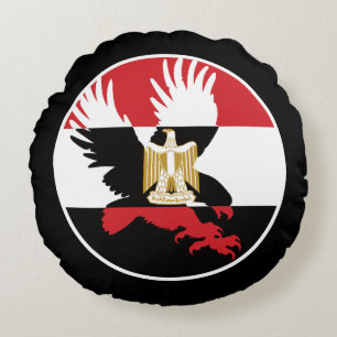 Coussins Ronds Égypte Steppe Eagle Drapeau animal national égypti