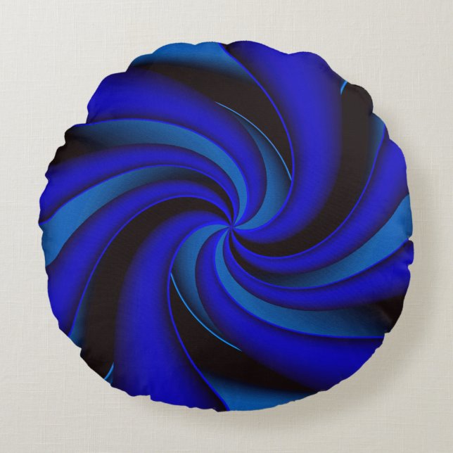 Coussins Ronds Elégance en bleu.... (Devant)