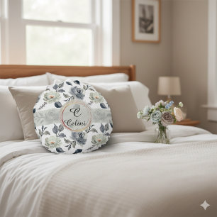 Coussins Ronds Élégance Florale : Un Motif Aquarelle Époustouflan
