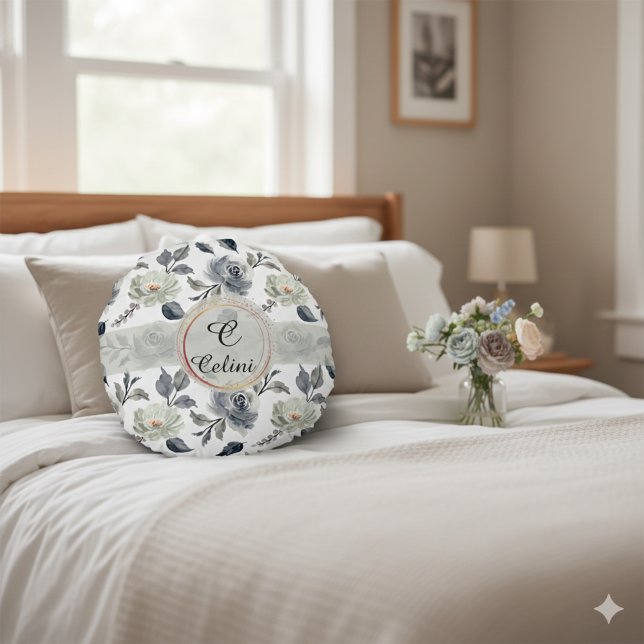 Coussins Ronds Élégance florale : Un Motif étonnant (Floral Watercolor Elegance Round Pillow)