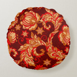 Coussins Ronds élégance motif sans faille avec fleurs ethniques