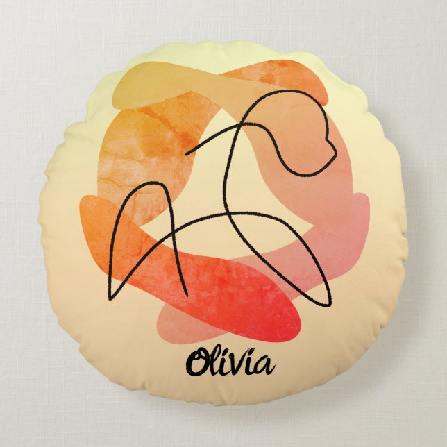 Coussins Ronds Élégance personnalisée et l'essence d'un cheval li (Devant)