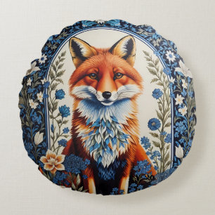Coussins Ronds Elégant bleu Floral William Morris Inspiré Fox