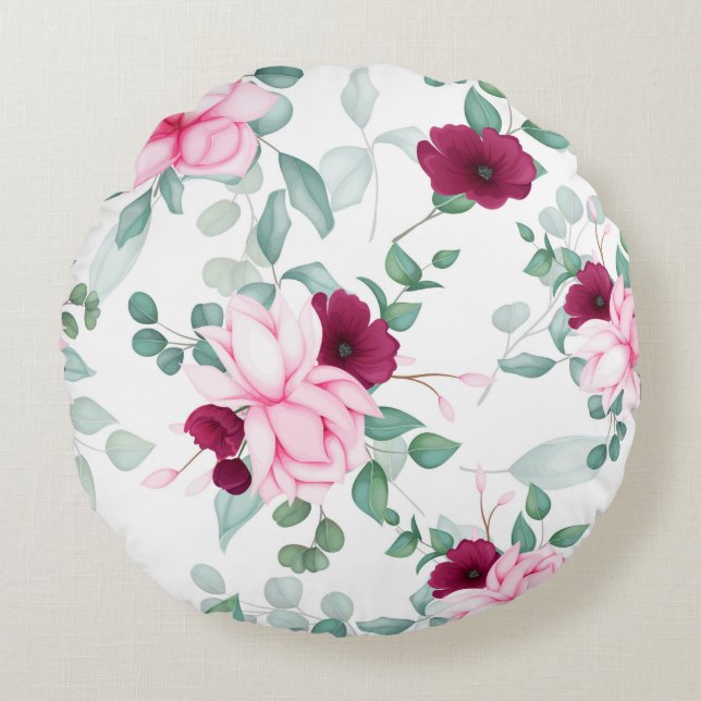 Coussins Ronds Élégant chic floral (Devant)