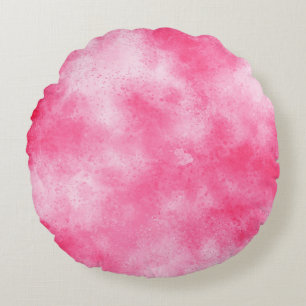 Coussins Ronds Elégant effet nuage tempête motif rose blanc