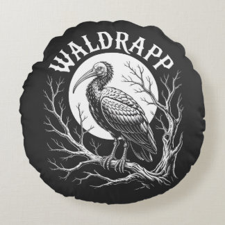 Coussins Ronds Elegant Ibis – Monochrome Wildlife - endangered