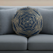 Elégant Mandala Art Boho Luxury Gold et Navy Blue