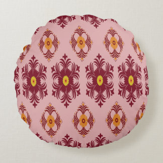 Coussins Ronds Élégant Mandala Géométrique Rouge Textile de Lit &