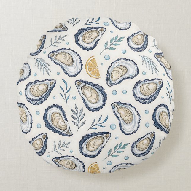 Coussins Ronds Elegant Marine Oysters (Devant)