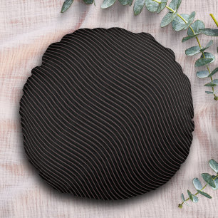 Coussins Ronds Élégant moderne rayé noir