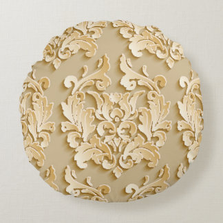 Coussins Ronds Elégant motif de Damas Vintage texture