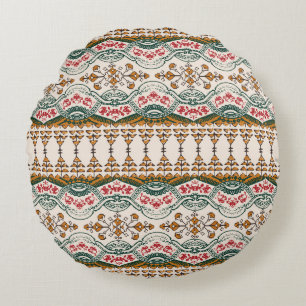 Coussins Ronds élégant motif de frontière ethnique avec boho f