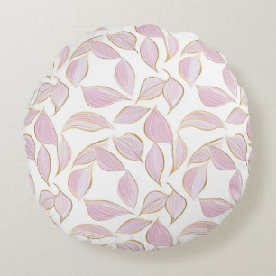 Coussins Ronds élégant motif fleuri sans couture avec feuilles ro