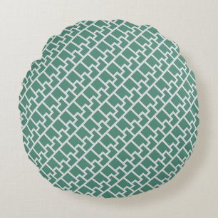 Coussins Ronds Élégant motif géométrique vert sauge