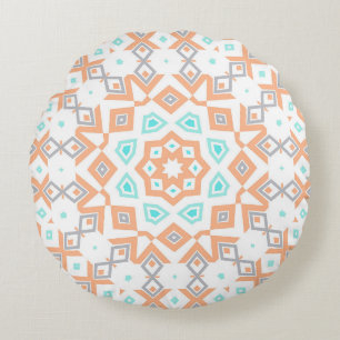 Coussins Ronds Elégant motif rétro géométrique beige