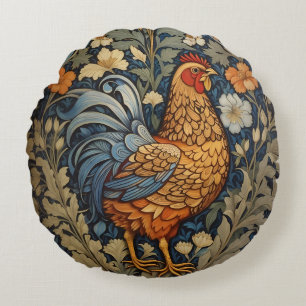 Coussins Ronds Élégant poulet William Morris Inspiré Floral