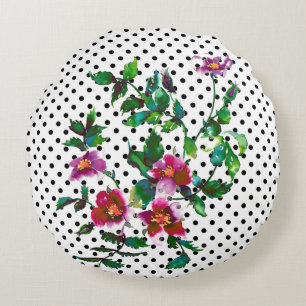 Coussins Ronds Élégant roses floraux de magenta rose