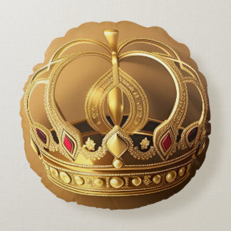 Coussins Ronds Elégante Couronne d'or