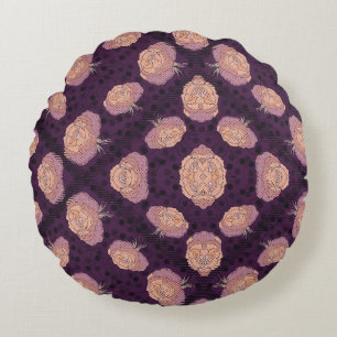 Coussins Ronds Élégante couverture florale – jeté botanique cosy 