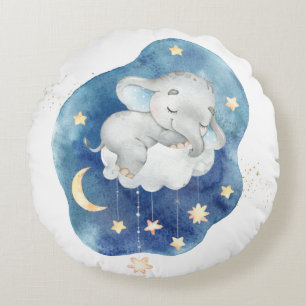 Coussins Ronds Éléphant Bébé Endormi Adorable Décoration de la Ch