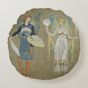 Coussins Ronds Elfes et peintres de fées, de "The Snowman" 1899